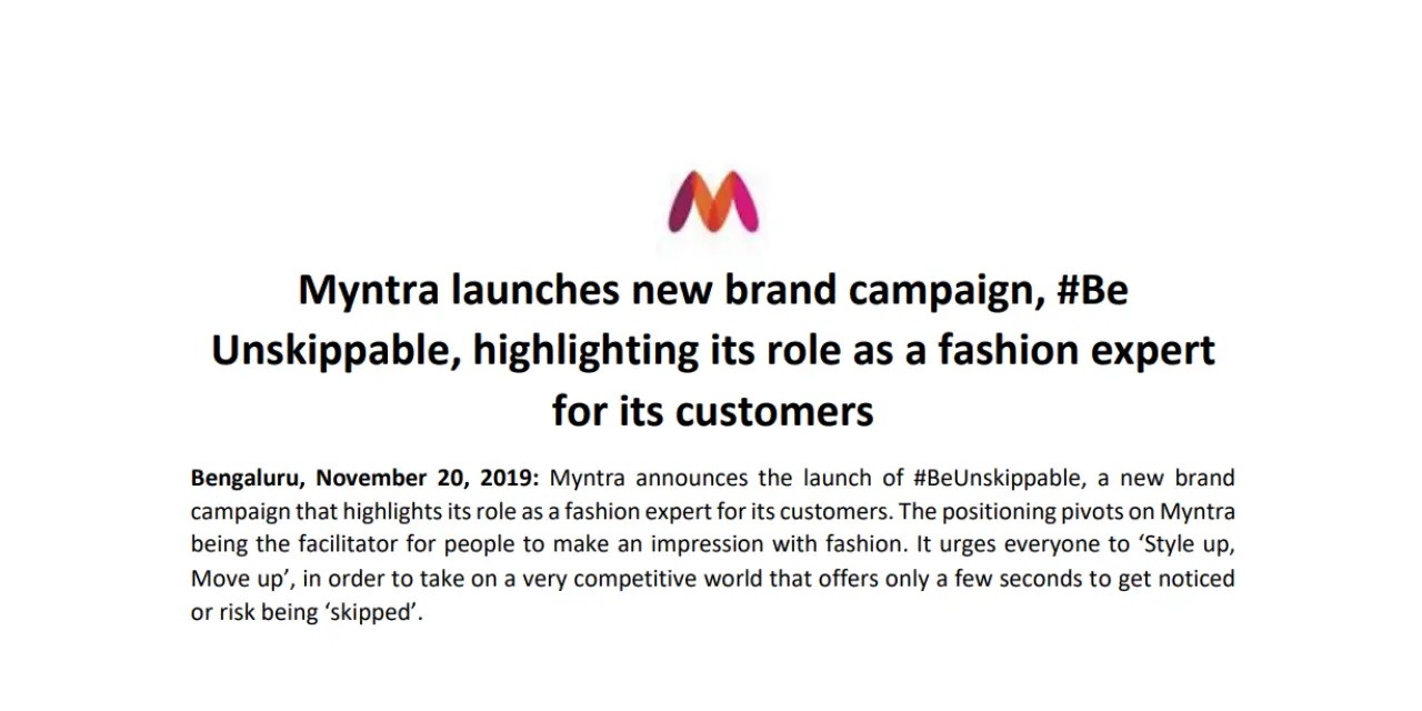 Myntra's #BeUnskippable Campaign